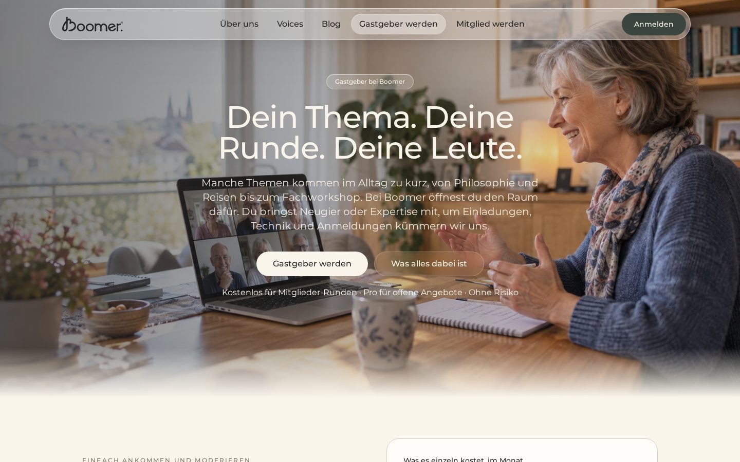 Hosts are a second customer group, with their own page.